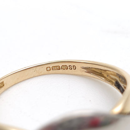 9ct Two Tone Yellow And White Gold Overlapping Wiggle Knot Style Ring