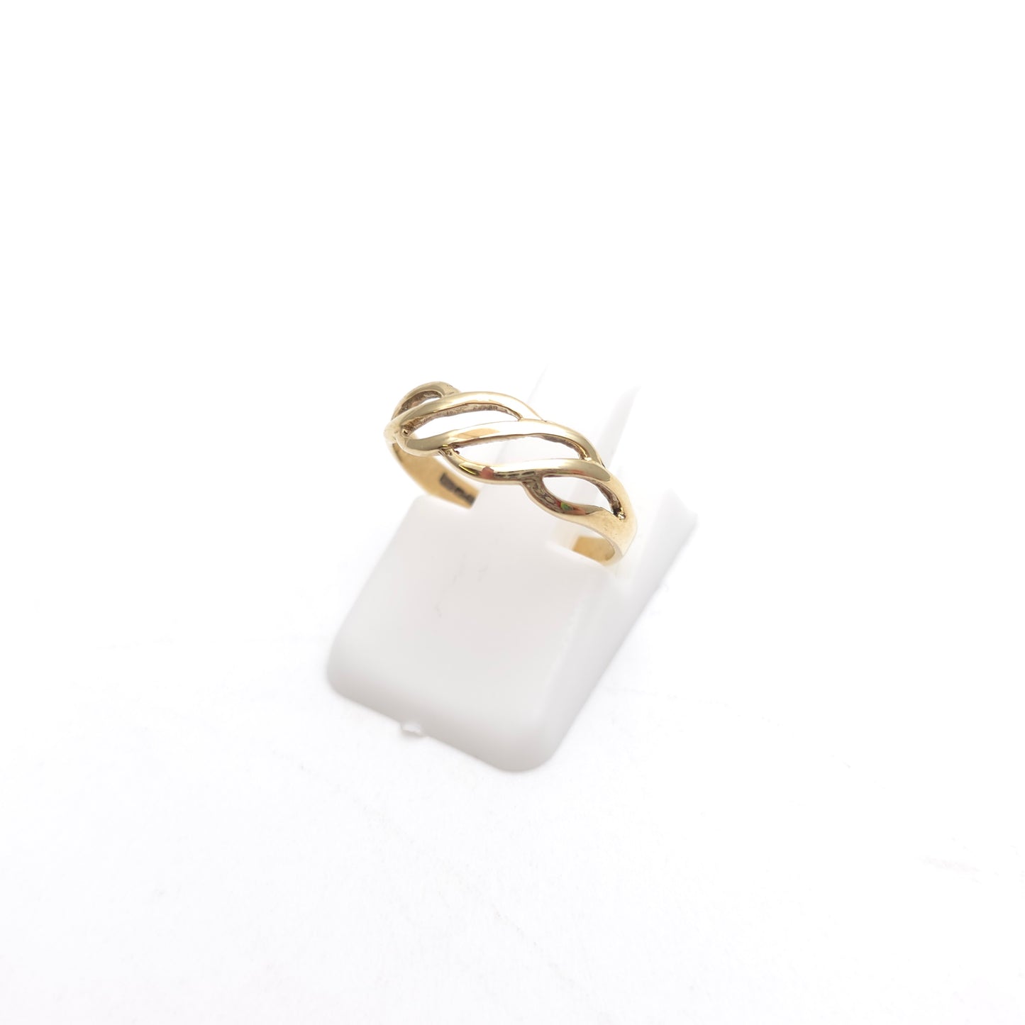 9ct Yellow Gold Vintage Lightweight Small Openwork Four Wave Ring