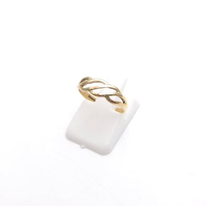 9ct Yellow Gold Vintage Lightweight Small Openwork Four Wave Ring