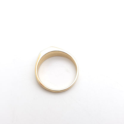 9ct Yellow Gold Vintage Faceted Trapezoid Profile Opal Signet Band Ring