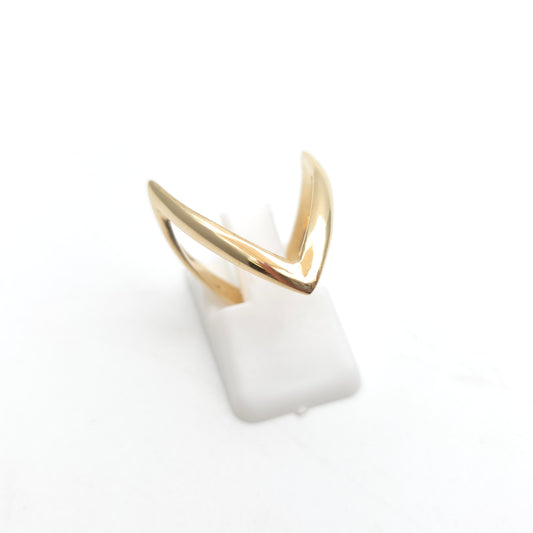 9ct Yellow Gold Vintage Polished Full Wishbone Band Ring