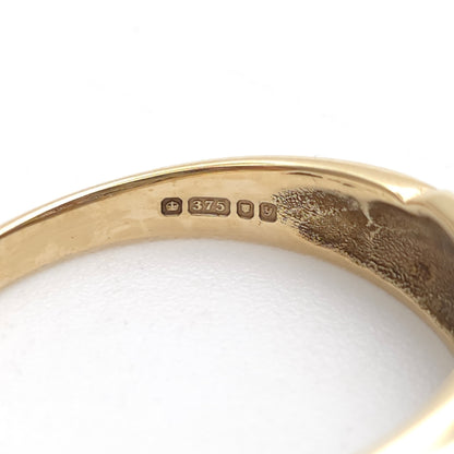 9ct Yellow Gold Vintage Antique Boat Style Sapphire Five Stone Row Ring