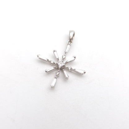 18ct White Gold Multi-stone Diamond Set Geometric Starburst Style Pendant Piece