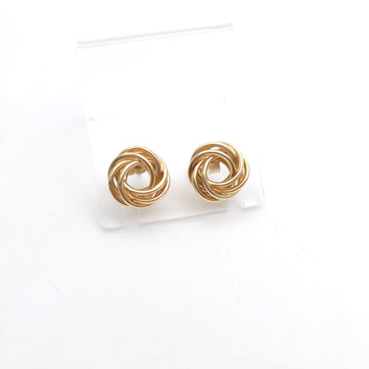 9ct Yellow Gold Multi Strand Circular Knot Wreath Stud Earrings
