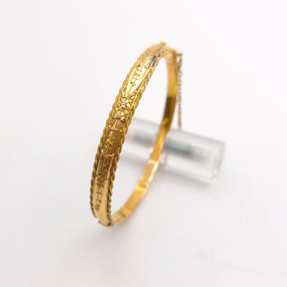 15ct Yellow Gold Antique Victorian Hinged Wirework Patterned Bangle (AF)