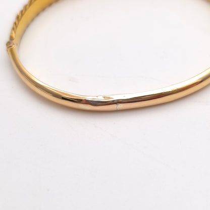 15ct Yellow Gold Antique Victorian Hinged Wirework Patterned Bangle (AF)