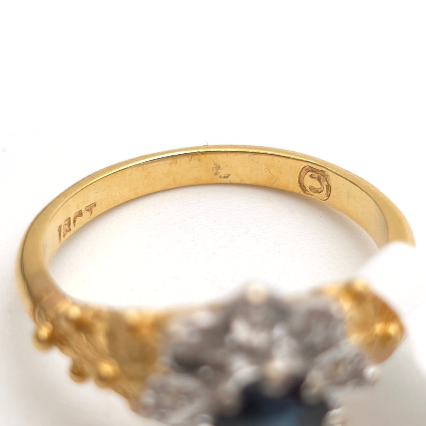 18ct Yellow Gold Sapphire And Diamond Vintage Flower Cluster Ring