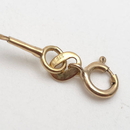 9ct Yellow Gold Vintage Lightweight Dark Grey / Black Pearl Wiggle Wire Necklace