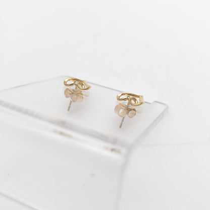 9ct Yellow Gold Small Lightweight Openwork Heart Stud Earrings