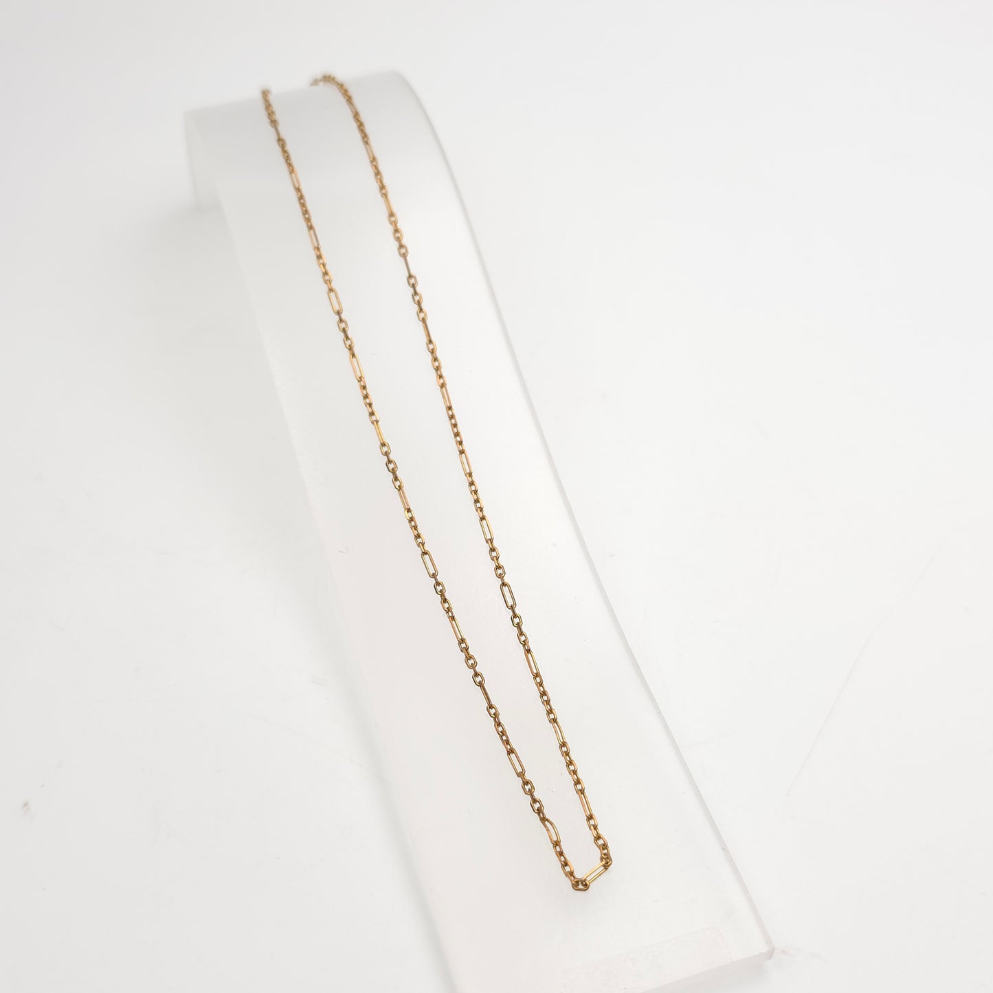 9ct Yellow Gold Vintage 5+1 Figaro 16 Inch Chain