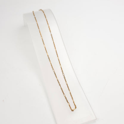 9ct Yellow Gold Vintage 5+1 Figaro 16 Inch Chain