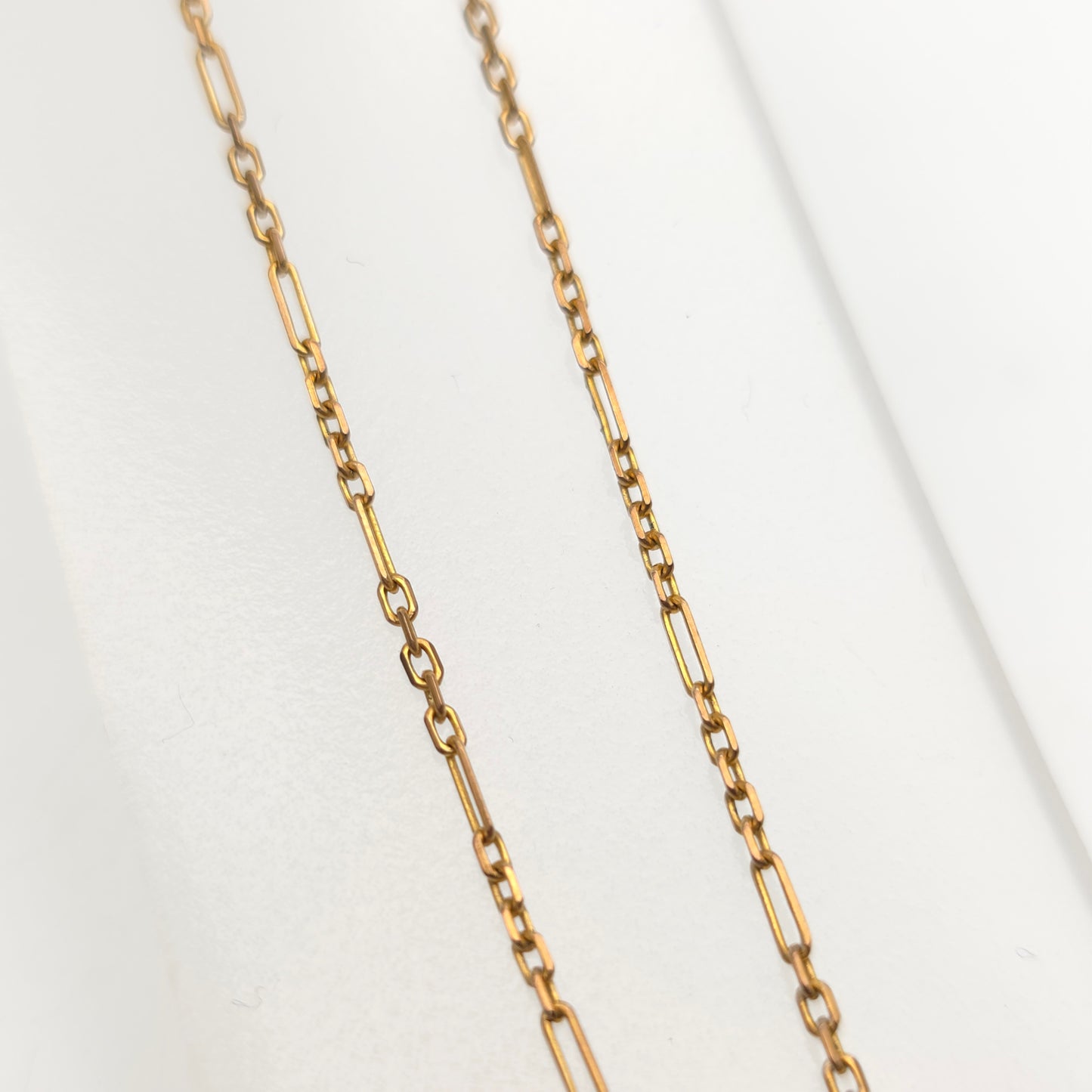 9ct Yellow Gold Vintage 5+1 Figaro 16 Inch Chain