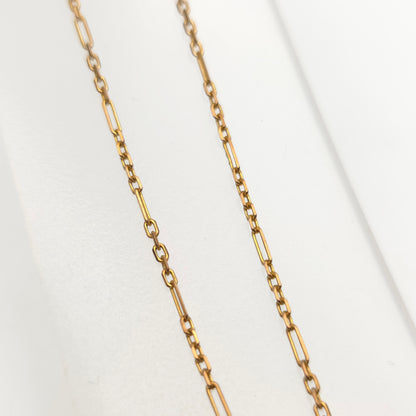 9ct Yellow Gold Vintage 5+1 Figaro 16 Inch Chain