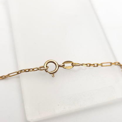 9ct Yellow Gold Vintage 5+1 Figaro 16 Inch Chain