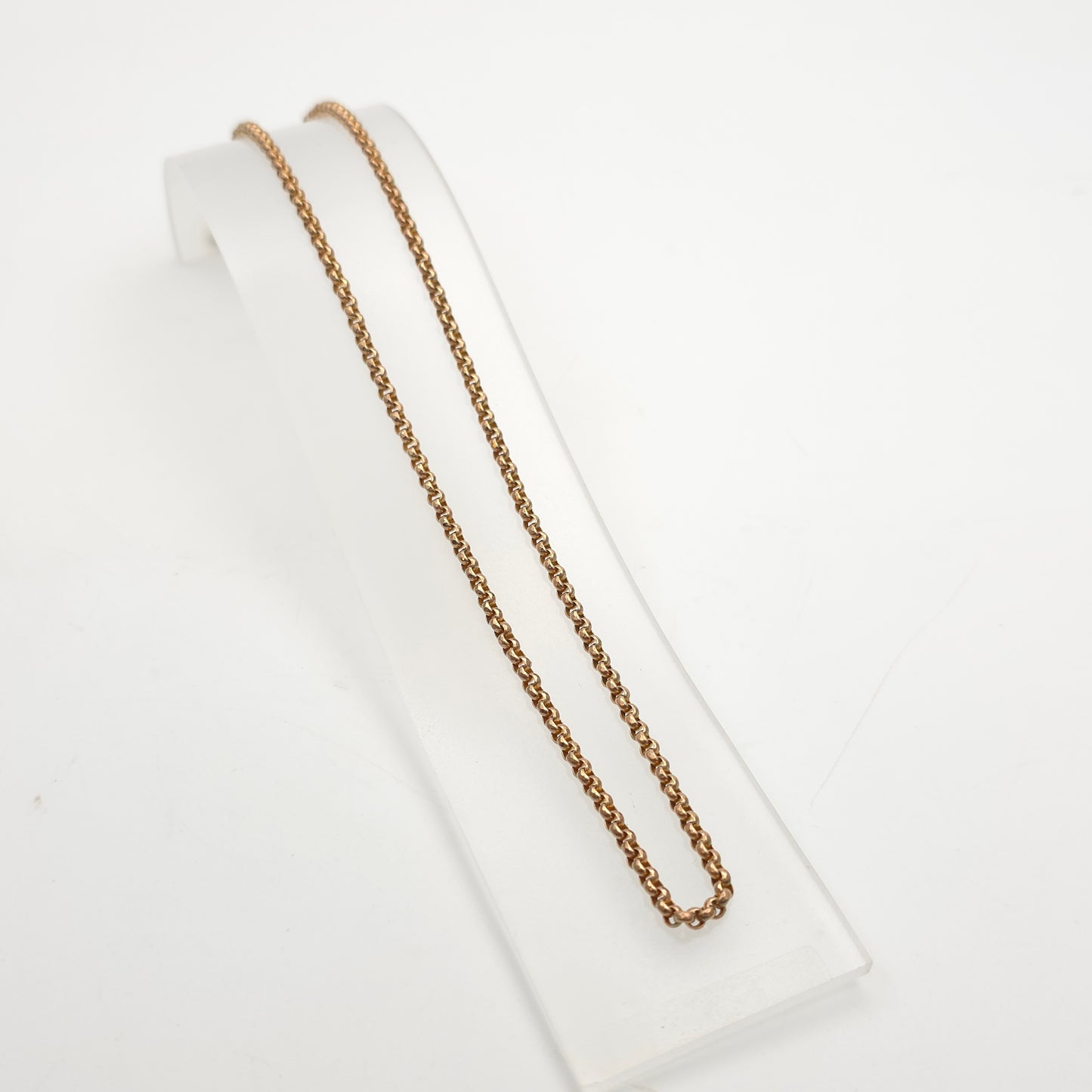9ct Rose Gold Antique Belcher Chain With Box Clasp 17.75 Inch