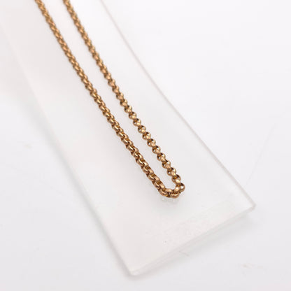 9ct Rose Gold Antique Belcher Chain With Box Clasp 17.75 Inch