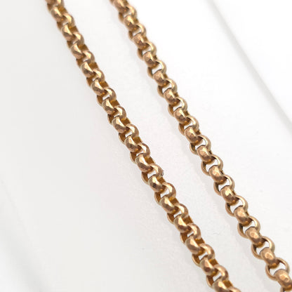 9ct Rose Gold Antique Belcher Chain With Box Clasp 17.75 Inch