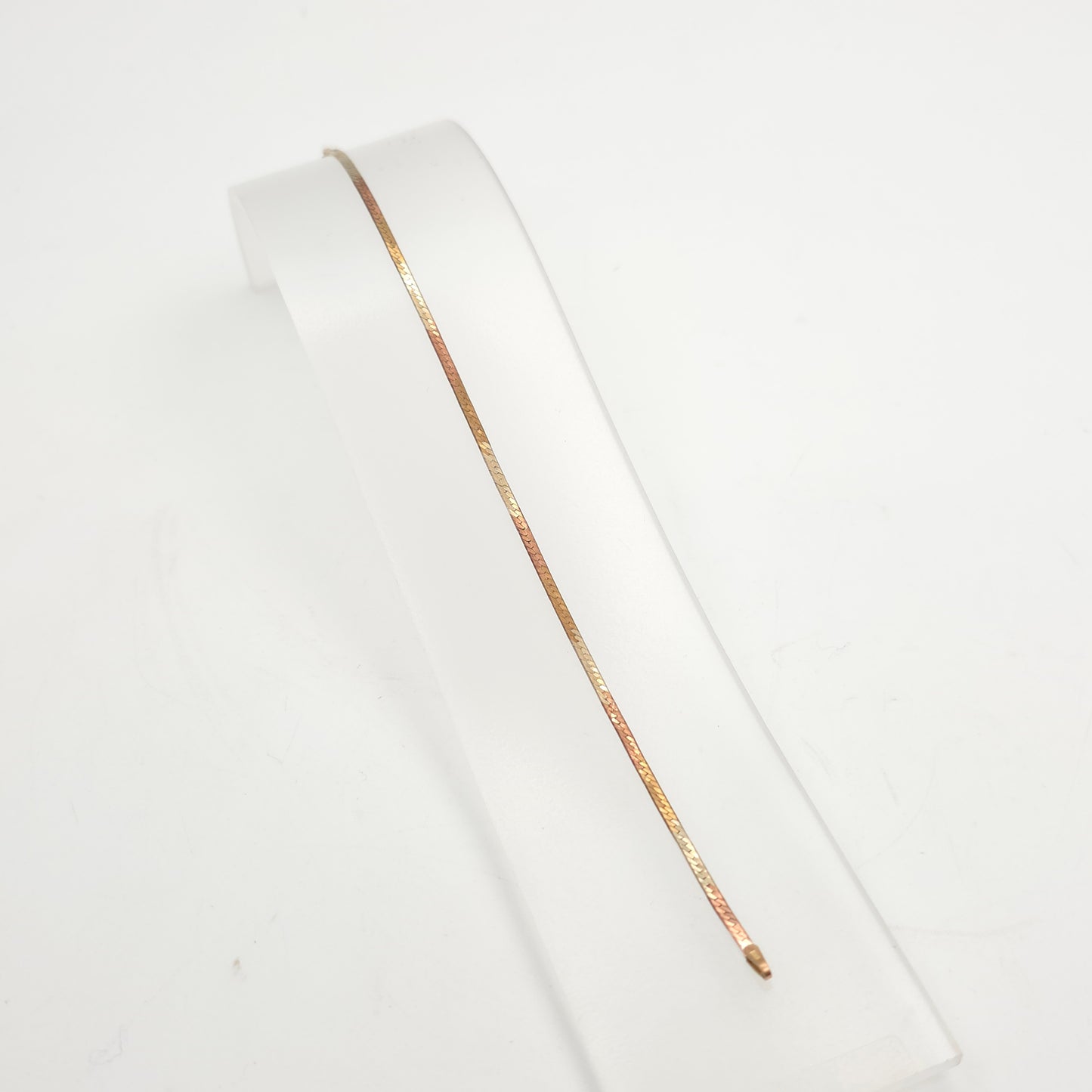 9ct Tri-colour Multi-tone Yellow, Rose And White Gold Flat Snake Link Bracelet