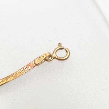 9ct Tri-colour Multi-tone Yellow, Rose And White Gold Flat Snake Link Bracelet