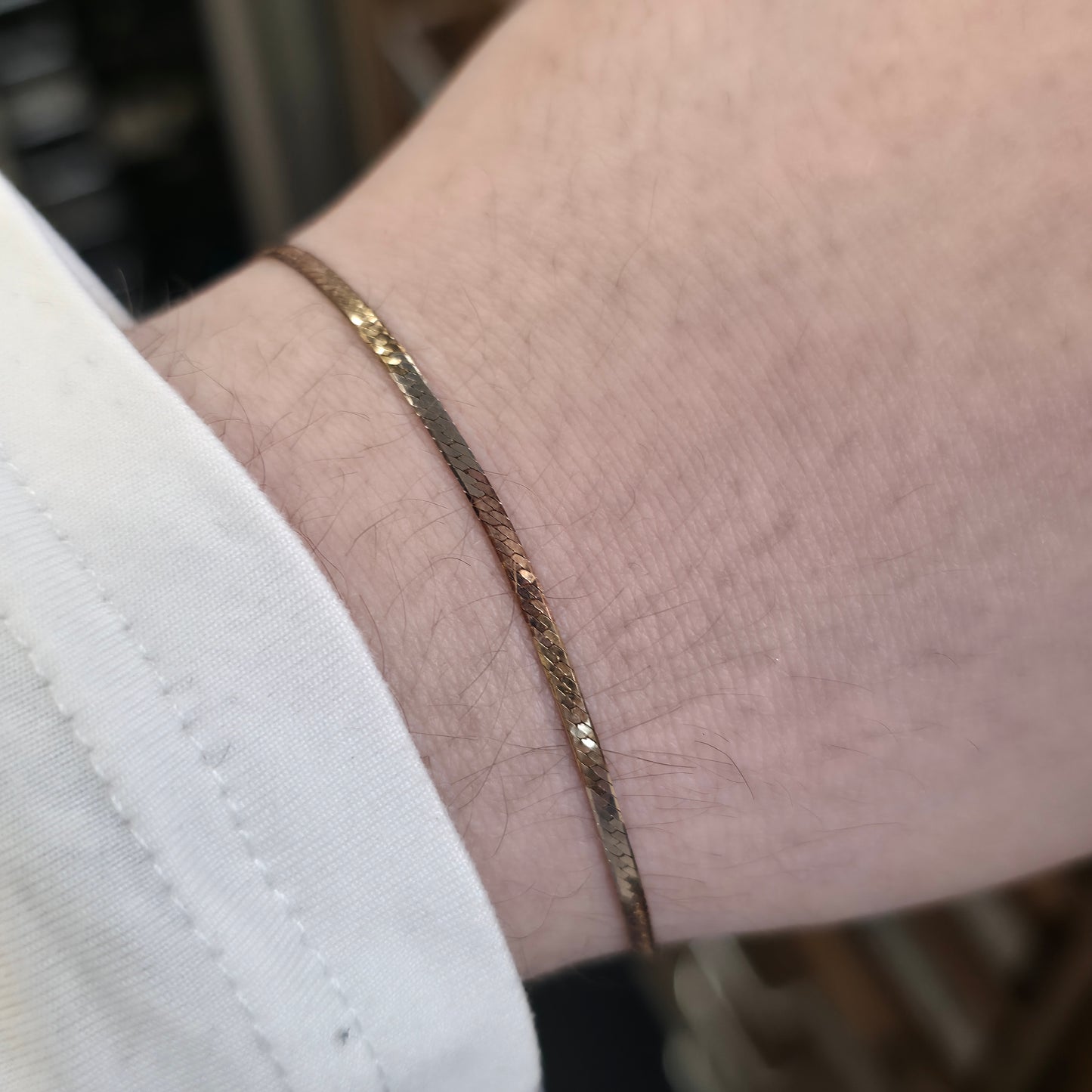 9ct Tri-colour Multi-tone Yellow, Rose And White Gold Flat Snake Link Bracelet