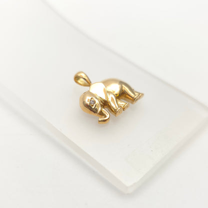 18ct Yellow Gold Vintage Diamond Set Elephant Pendant Piece
