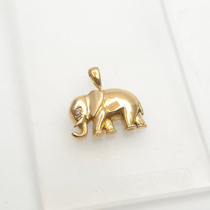 18ct Yellow Gold Vintage Diamond Set Elephant Pendant Piece