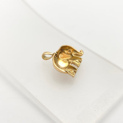18ct Yellow Gold Vintage Diamond Set Elephant Pendant Piece