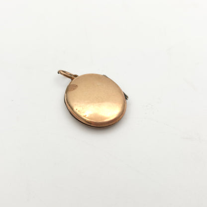 Antique Rolled Gold Floral Patterned Engraved Oval Shaped Locket (AF)