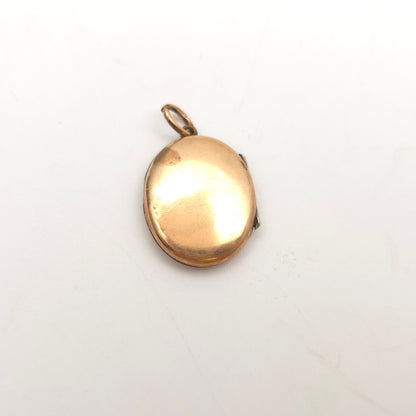 Antique Rolled Gold Floral Patterned Engraved Oval Shaped Locket (AF)