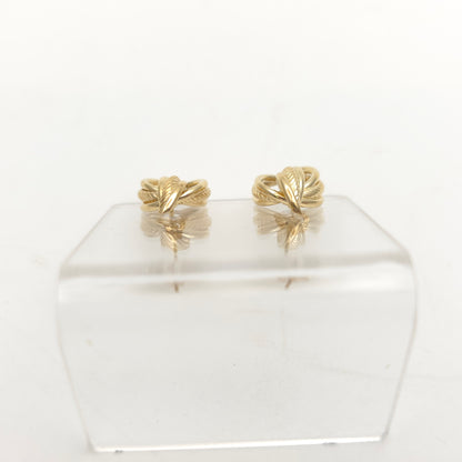 9ct Yellow Gold Vintage Lightweight Mixed Texture Loop Knot Stud Earrings