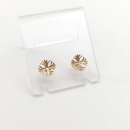 9ct Yellow Gold Vintage Starburst / Cross Stud Style Earrings
