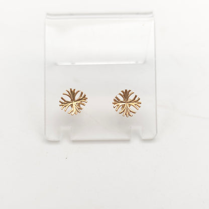 9ct Yellow Gold Vintage Starburst / Cross Stud Style Earrings