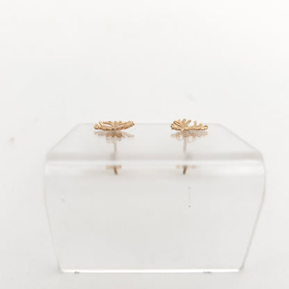 9ct Yellow Gold Vintage Starburst / Cross Stud Style Earrings