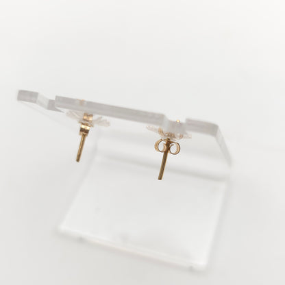 9ct Yellow Gold Vintage Starburst / Cross Stud Style Earrings