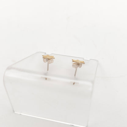 9ct Yellow Gold Vintage Small Lightweight Diamond Cut Star Stud Earrings