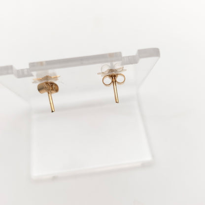 9ct Yellow Gold Vintage Small Lightweight Diamond Cut Star Stud Earrings