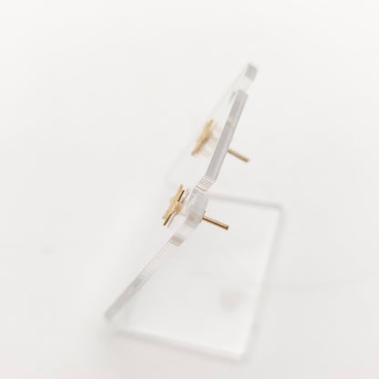 9ct Yellow Gold Vintage Small Lightweight Diamond Cut Star Stud Earrings