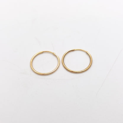 9ct Yellow Gold Traditional Patterned Ridged Sleeper Style Hoop Earrings