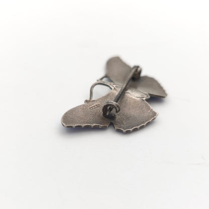 Sterling Silver Antique JA&S Blue, Red And Green Enamel Butterfly Brooch 1918