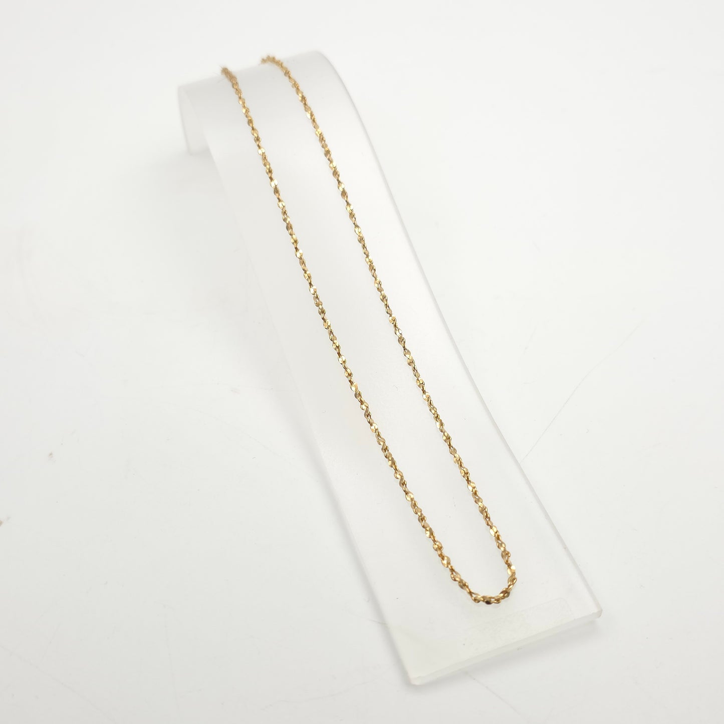 10ct Yellow Gold Unique Twisty 'S' Shaped Link Chain Necklace 18 Inch / 46cm