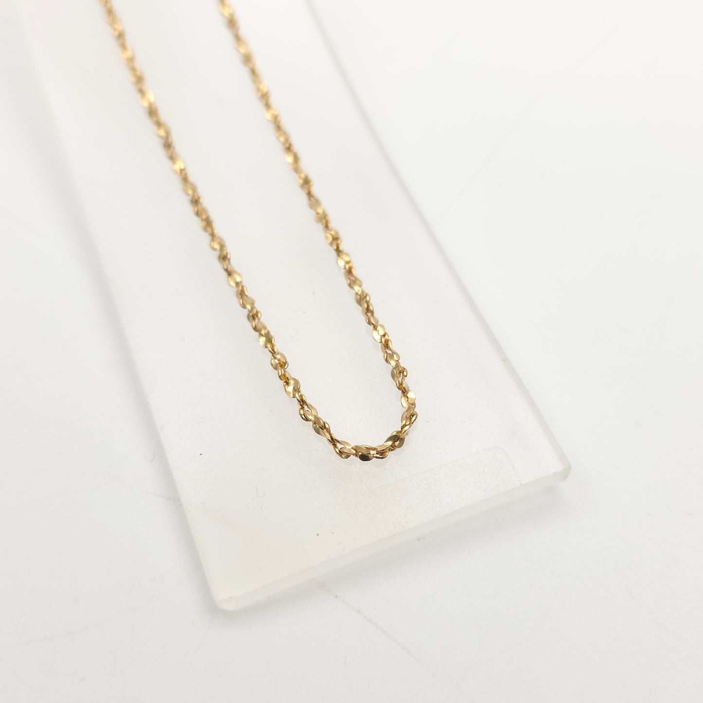 10ct Yellow Gold Unique Twisty 'S' Shaped Link Chain Necklace 18 Inch / 46cm