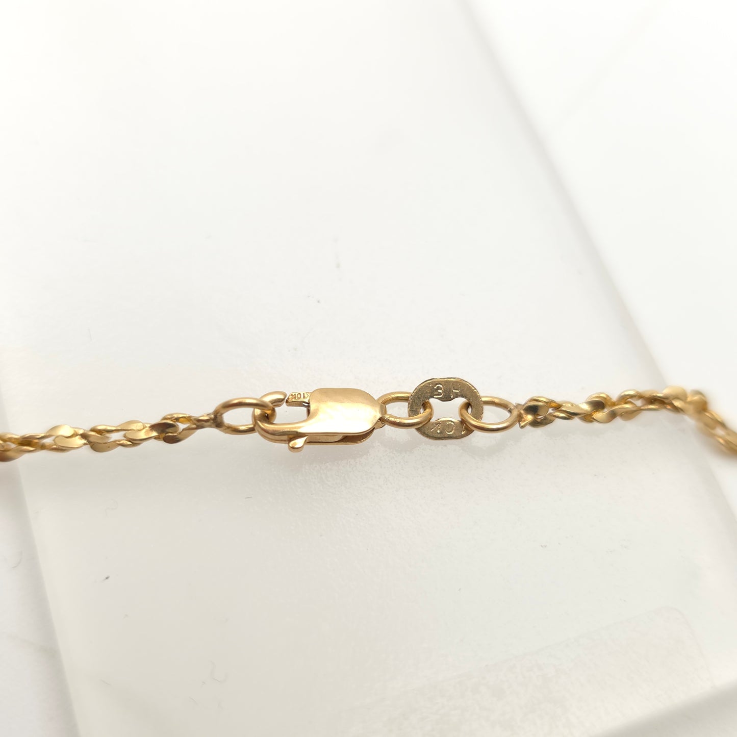 10ct Yellow Gold Unique Twisty 'S' Shaped Link Chain Necklace 18 Inch / 46cm