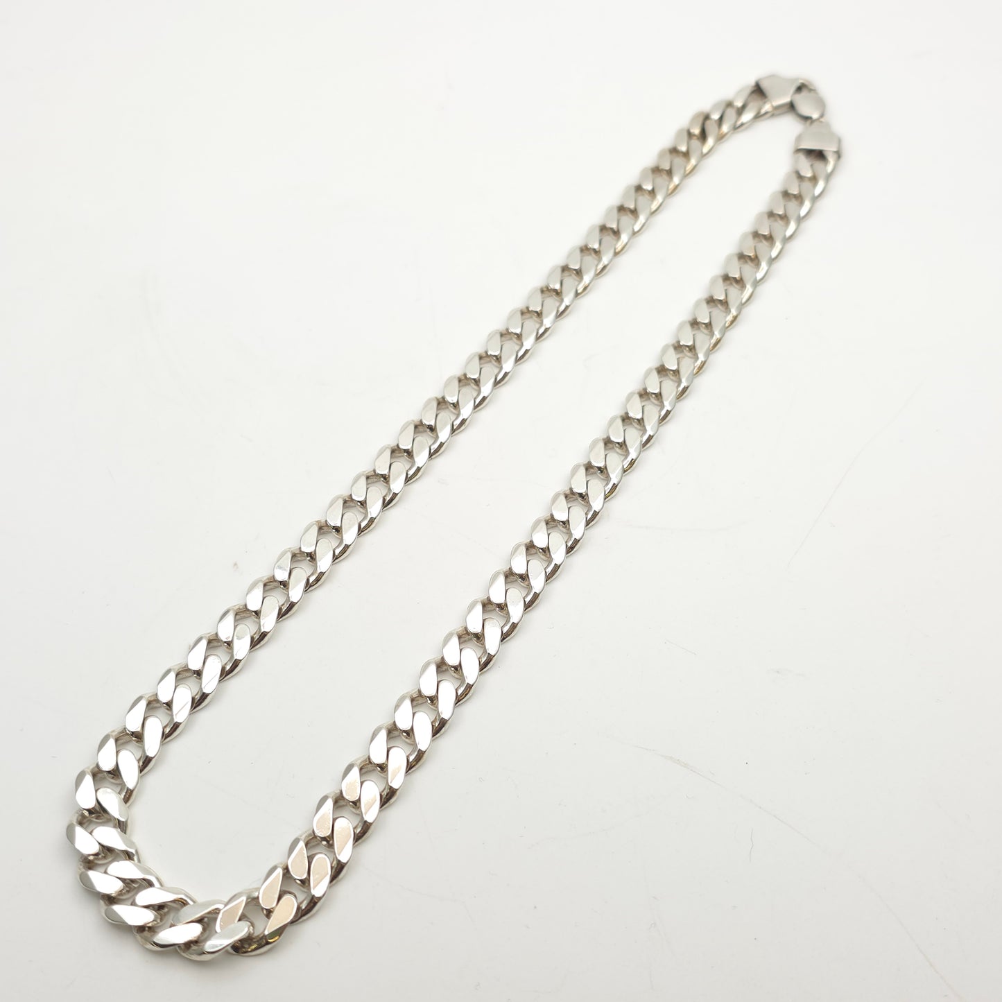 Sterling Silver XL Chunky Heavyweight Filed Curb Chain 22 Inch