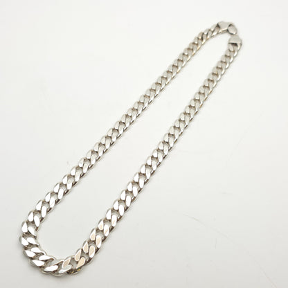 Sterling Silver XL Chunky Heavyweight Filed Curb Chain 22 Inch