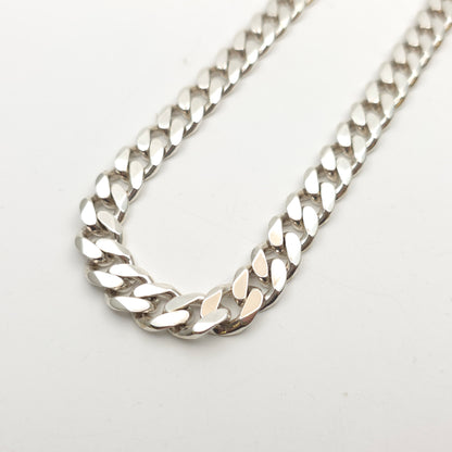 Sterling Silver XL Chunky Heavyweight Filed Curb Chain 22 Inch
