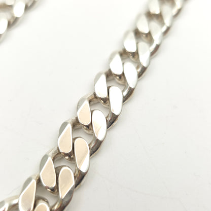 Sterling Silver XL Chunky Heavyweight Filed Curb Chain 22 Inch
