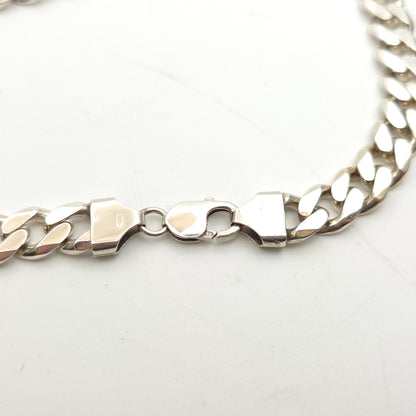 Sterling Silver XL Chunky Heavyweight Filed Curb Chain 22 Inch