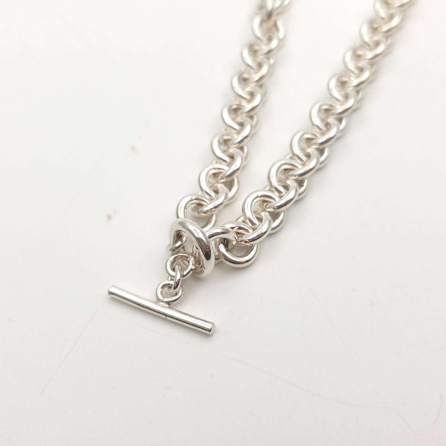 Sterling Silver Chunky Heavyweight Belcher Chain With T-Bar Closure 48CM