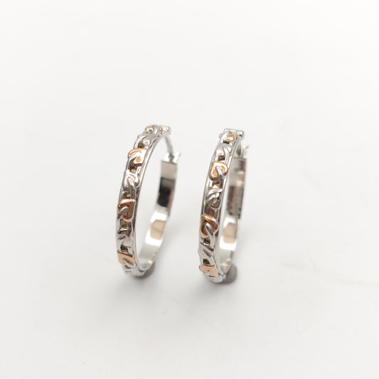 Sterling Silver And Rose Gold Clogau Tree Of Life Hoop Earrings