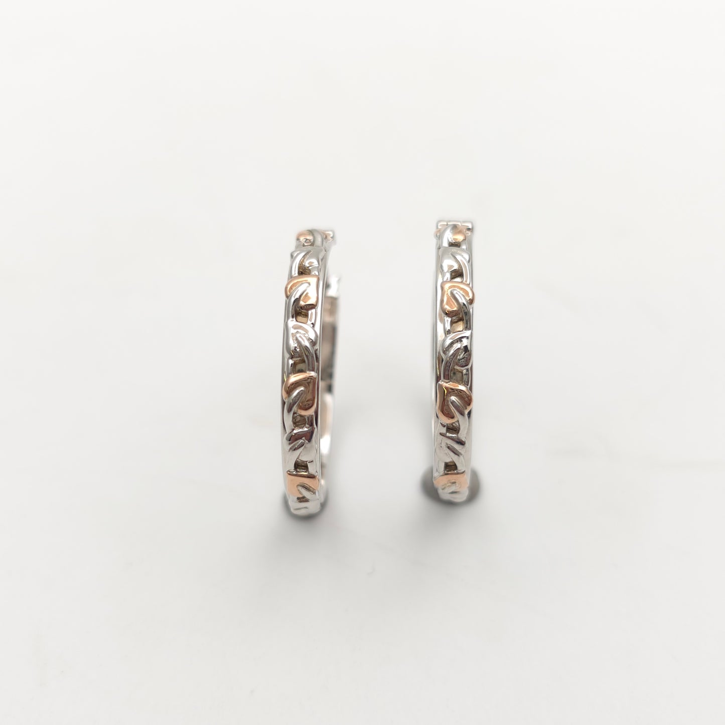 Sterling Silver And Rose Gold Clogau Tree Of Life Hoop Earrings